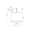 TK Lighting JUTA fali lámpa fém, szövet, fekete, természetes, E27 - TK-6858