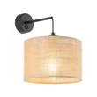 TK Lighting JUTA fali lámpa fém, szövet, fekete, természetes, E27 - TK-6858