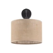 TK Lighting JUTA fali lámpa fém, szövet, fekete, természetes, E27 - TK-6858