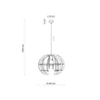 TK Lighting VENUS függeszték fém, fa, fekete, barna, E27 - TK-6886