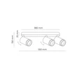 TK Lighting JET mennyezet lámpa fém, fekete, GU10 - TK-6914