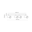 TK Lighting JET mennyezet lámpa fém, fekete, GU10 - TK-6916
