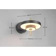 Trio KEATON fali lámpa fém, műanyag, fekete, arany, fehér, LED, 10W, 2300-3000-4000K, 1200Lm - 240270180