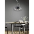 Trio VALENTE függeszték fém, üveg, fekete, füstszín, E27 - 300600342