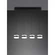 Trio DIOS függeszték fém, akril, fekete , fehér, LED, 32W, 2300-3000-4000K, 3200Lm - 331410432