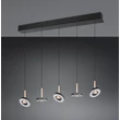 Trio GUANO függeszték fém, akril, nikkel, fekete, barna, fehér, LED, 40W, 2300-3000-4000K, 4250Lm - 334410565