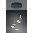 Trio GUANO függeszték fém, akril, nikkel, fekete, barna, fehér, LED, 40W, 2300-3000-4000K, 4250Lm - 334430565