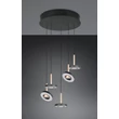 Trio GUANO függeszték fém, akril, nikkel, fekete, barna, fehér, LED, 40W, 2300-3000-4000K, 4250Lm - 334430565