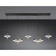 Trio KEATON függeszték fém, akril, fekete, arany, fehér, LED, 50W, 2300-3000-4000K, 5900Lm - 340210580