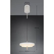 Trio KEATON függeszték fém, akril, szürke, fehér, LED, 34,5W, 2300-3000-4000K, 4000Lm - 340219176