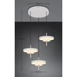 Trio KEATON függeszték fém, akril, szürke, fehér, LED, 30W, 2300-3000-4000K, 3600Lm - 340230376