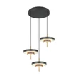 Trio KEATON függeszték fém, akril, fekete, arany, fehér, LED, 30W, 2300-3000-4000K, 3600Lm - 340230380