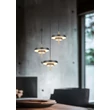 Trio KEATON függeszték fém, akril, fekete, arany, fehér, LED, 30W, 2300-3000-4000K, 3600Lm - 340230380