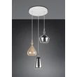 Trio ALDEA függeszték fém, üveg, fehér, króm, borostyán, E14 - 349430317