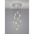 Trio VERANO függeszték fém, kristály, króm, áttetsző, LED, 27.5W, 3300lm, 2300K-3000K-4000K - 354531006