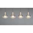 Trio CELESTE függeszték, fém, üveg, fekete, króm, LED, 28W, 3000lm, 3000K - Trio-354910432