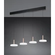 Trio CELESTE függeszték, fém, üveg, fekete, fehér, LED, 28W, 3000lm, 3000K - Trio-354910465