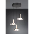 Trio CELESTE függeszték, fém, üveg, fekete, króm, LED, 21W, 2250lm, 3000K - Trio-354930332