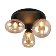 Trio LUMINA mennyezet lámpa fém, üveg, fekete, borostyán, E14 - 617030313