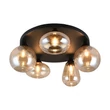 Trio LUMINA mennyezet lámpa fém, üveg, fekete, borostyán, E14 - 617030513