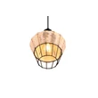 Trio BORKA függeszték fém, rattan, fekete, természetes, E27 - R31261036