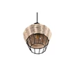 Trio BORKA függeszték fém, rattan, fekete, természetes, E27 - R31261036