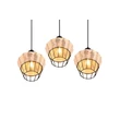 Trio BORKA függeszték fém, rattan, fekete, természetes, E27 - R31263336