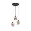 Trio BORKA függeszték fém, rattan, fekete, természetes, E27 - R31263336