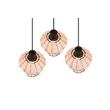 Trio BORKA függeszték fém, rattan, fekete, természetes, E27 - R31263336