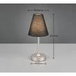 Trio KENNY asztali lámpa fém, szövet, nikkel, fekete, LED, 1.5W, 3000K, 140Lm - R53621102