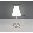 Trio KENNY asztali lámpa fém, szövet, nikkel, fehér, LED, 1.5W, 3000K, 140Lm - R53621107