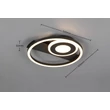Trio HORUS mennyezet lámpa fém, műanyag, fehér, fekete, LED, 22W, 3000K, 2500Lm - R63671132