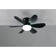 Trio LUND ventilátoros lámpa műanyag, fekete, LED, 8W, 850lm, 2700K-6500K - R67462132