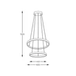 Zuma Breno függeszték fém,akril,fekete,LED,3000K-4000K-6000K,50W,2000Lm - ZU-18140BK-2