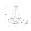 Zuma Cholet függeszték fém,akrill,arany, fehér,LED,3000K,56W,6600Lm - ZU-MD7360-1A-3GT