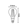 E14-LED filament fényforrás 6W 4000K 850lm 360° - 1400