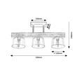 Rabalux CARDAMOM mennyezet lámpa E14 fém fa ezüst tölgy üveg füstszínű üveg - 3119