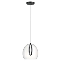 Azzardo  NICOLE függeszték fém, üveg, fekete, áttetsző, LED, 8W, 3000K, 640Lm - AZ-6195