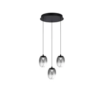 Azzardo PAMELA függeszték fém, üveg, fekete, füstszín, LED, 15W - 6268