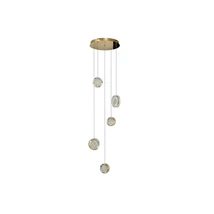 Azzardo  EUFORIA függeszték fém, üveg, arany, áttetsző, LED, 30W, 3000K - AZ-6738