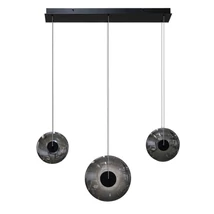 Azzardo  ANDORA függeszték fém, üveg, fekete, füstszín, LED, 28W, 3000K, 2025Lm - AZ-6885