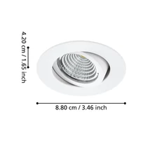 Eglo SALICETO beépíthető lámpa fém, üveg, fehér, LED, 3x 6W, 4000K, 3x 450 Lm - 33391