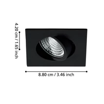 Eglo SALICETO beépíthető lámpa fém, üveg, fekete, LED, 6W, 4000K, 450 Lm - 33394