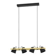 Eglo HORNWOOD-Z függeszték fém, fa, fekete, barna, LED, 2700K-6500K, 14.8W, 2200lm - 900883