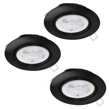 Eglo FAVAZZINA beépíthető spotlámpa fém, üveg, fekete, áttetsző, GU10, 3X4W, 2700K, IP44 - 901758