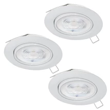 Eglo FAVAZZINA beépíthető spotlámpa fém, üveg, fehér, áttetsző, GU10, 3X4W, 2700K, IP44 - 901759