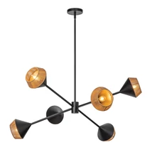 Elstead DAPHNE függeszték fém, kötél, fekete, természetes, E14 - ELS-ALM-DAPHNE6-MB