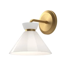 Elstead HALSTON fali lámpa fém, üveg, arany, opál, E14 - ELS-ALM-HALSTON-1WB-GD