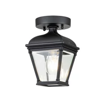 Elstead BAYVIEW kültéri mennyezet lámpa fém, üveg, fekete, áttetsző, E27, IP44 - ELS-BAYVIEW-PORCH-BK