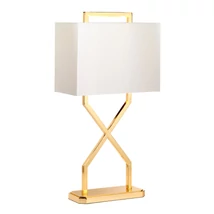Elstead CROSS asztali lámpa fém, pamut, arany, fehér, E27 - ELS-CROSS-TL-IVORY